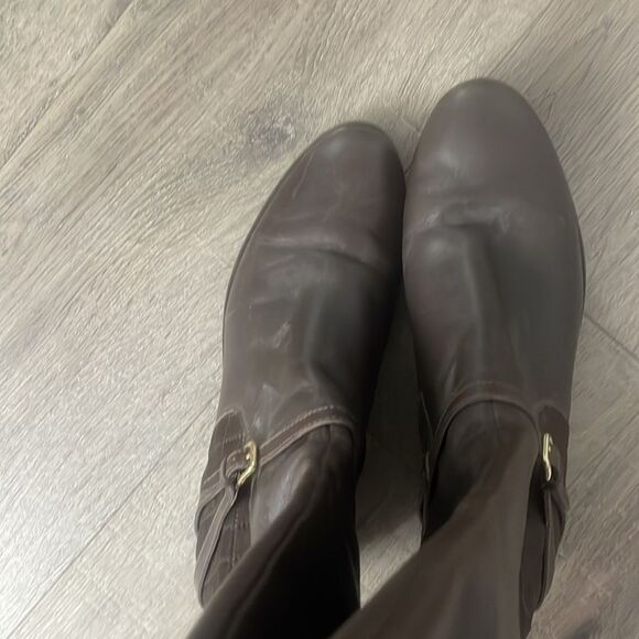 Cole Haan Imogene Brown Quilted Riding Boots Tall 8.5 - Picture 2 of 8